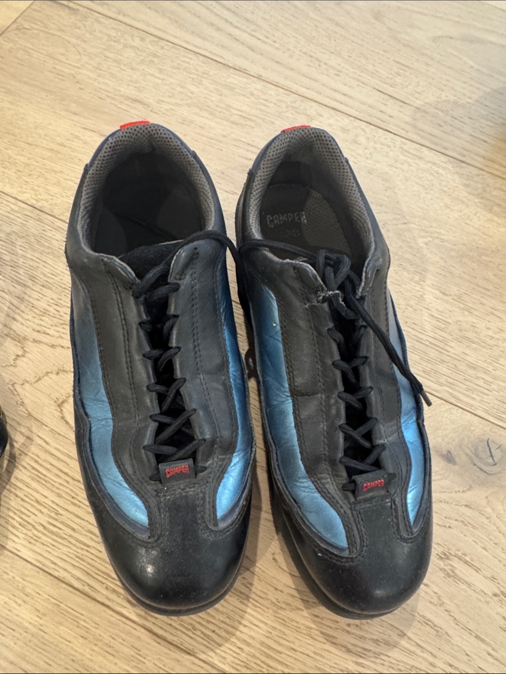 Camper Lab Black and Blue Lace-Up Sneakers